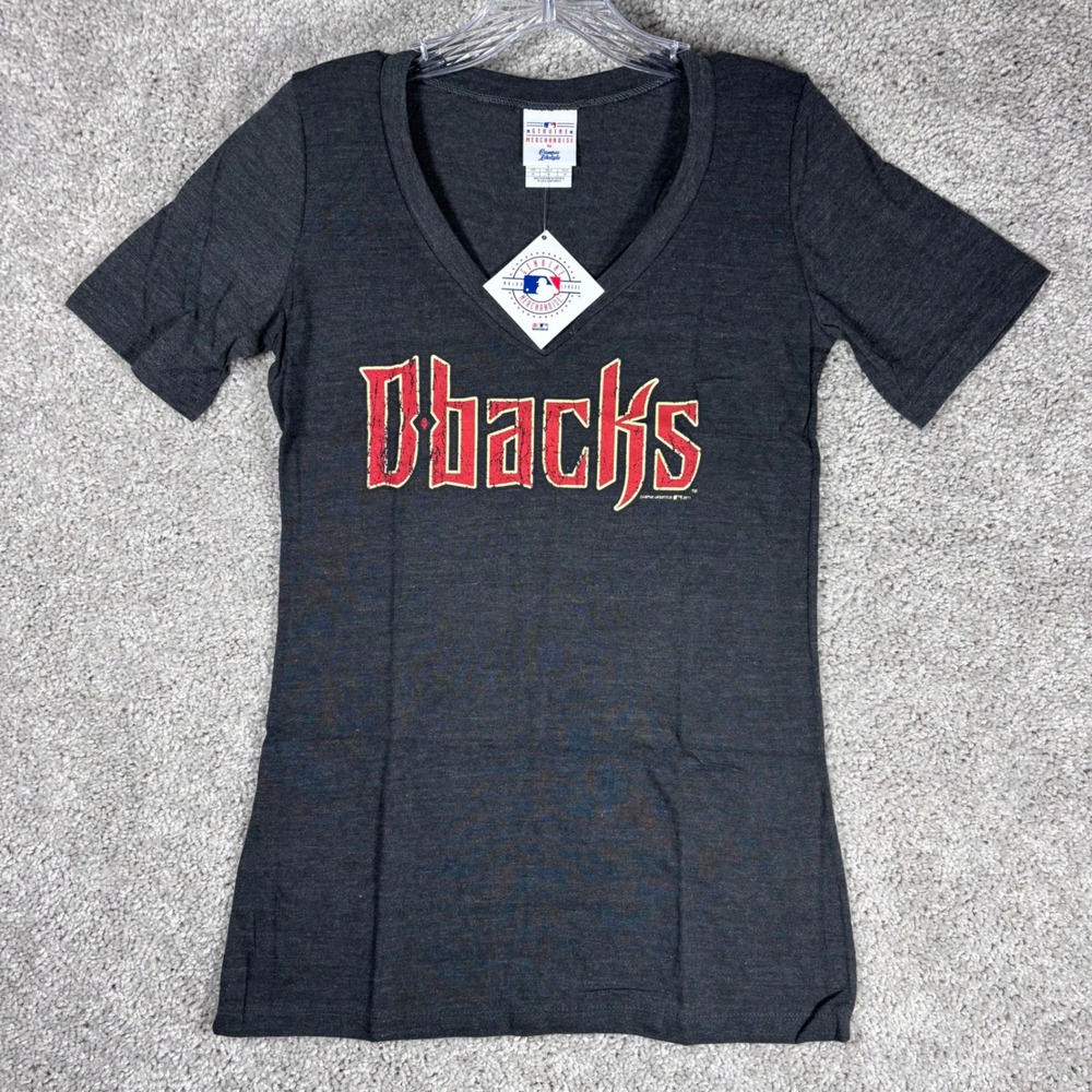 Arizona Diamondbacks MLB Women's V Neck T Shirt Gray Campus‎ Lifestyle Medium